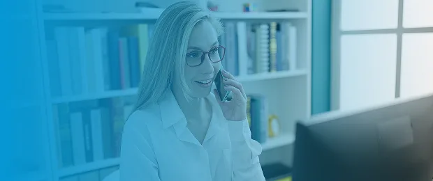 Professional taking a call